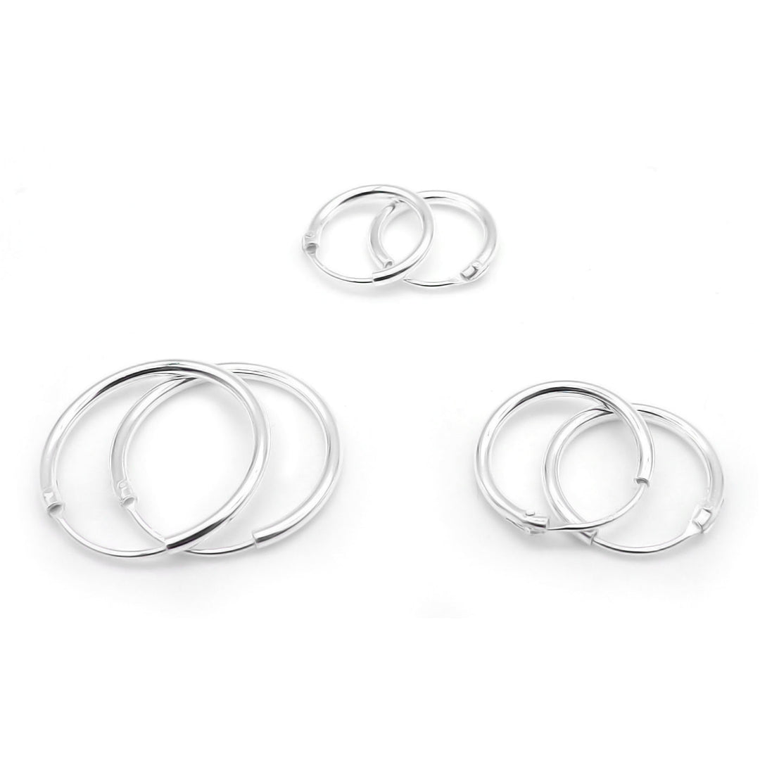 Slim High Polish Hoop Set