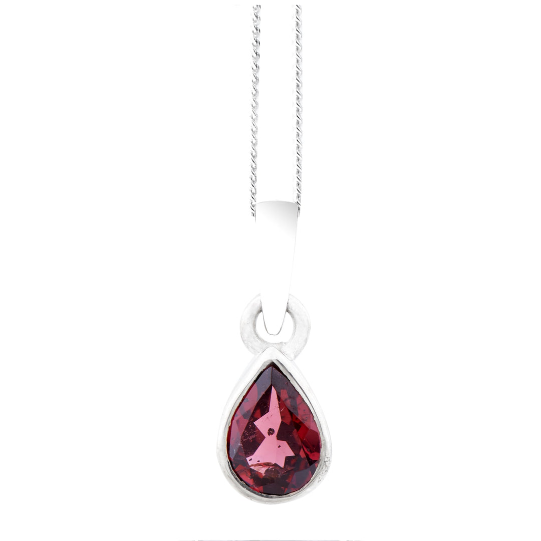 Garnet Teardrop Pendant (B201P02)