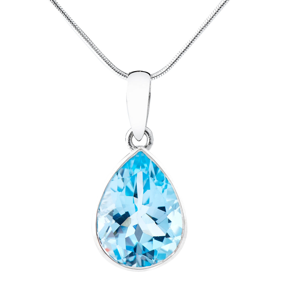 Blue Topaz Teardrop Pendant (B206P01)