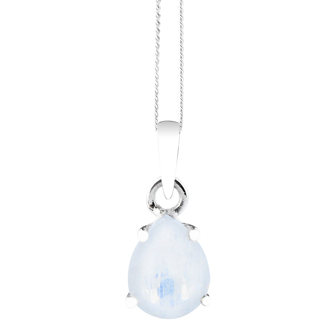 Rainbow Moonstone Teardrop Pendant (B215P01)