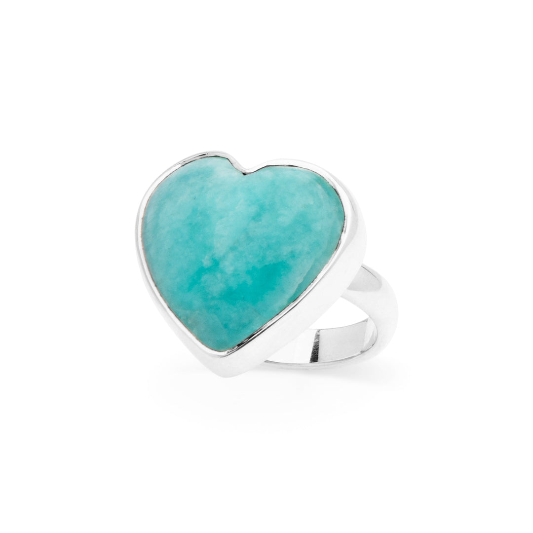 Amazonite Heart Ring (B331R04)