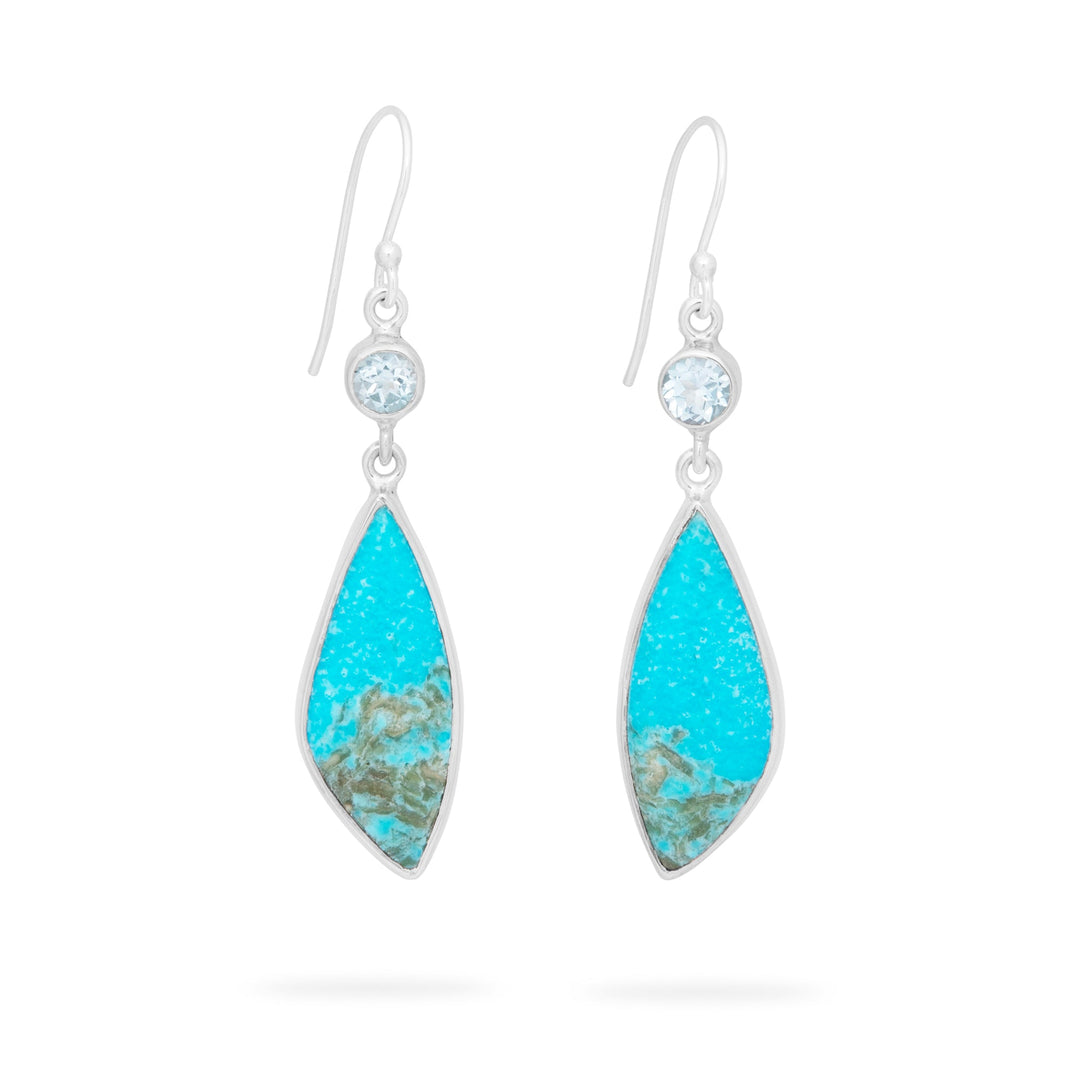 Arizona Turquoise & Blue Topaz Earrings (B343E01)