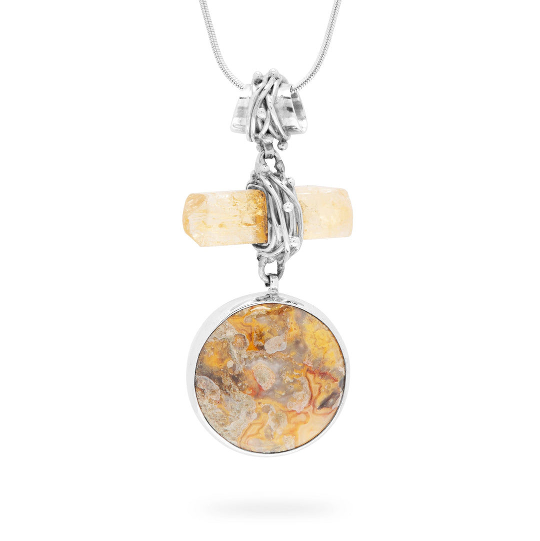 Bali Citrine Cross & Circle Pendant (B532P01)