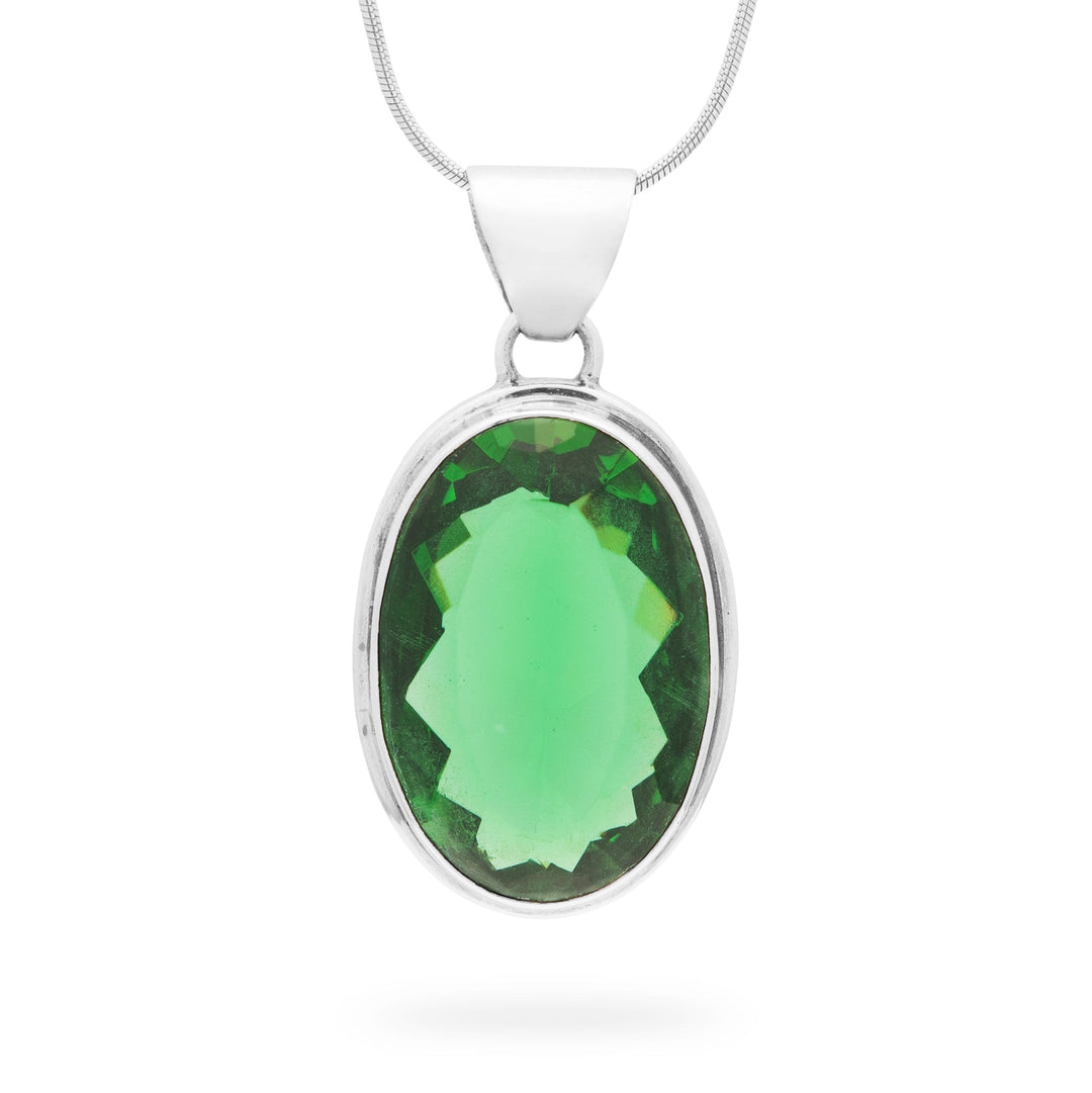 Bali Oval Green Quartz Pendant (B542P01)