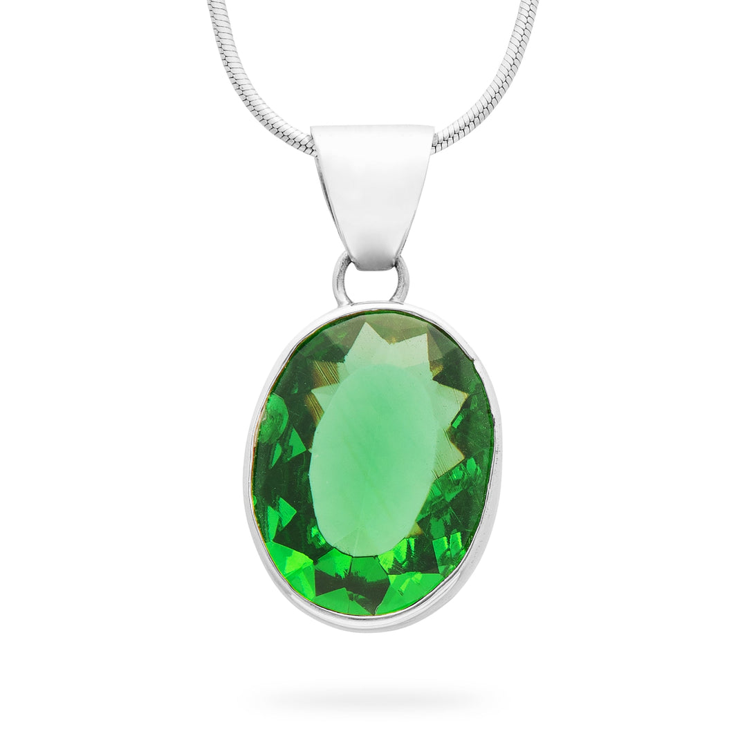 Bali Oval Green Quartz Pendant (B545P01)