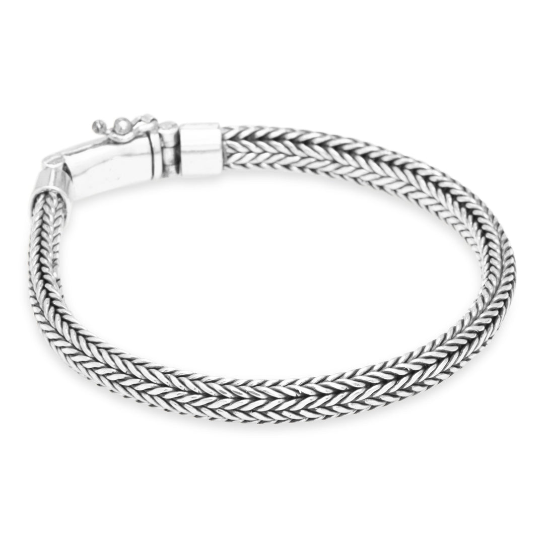Classic Bali silver snake chain bracelet