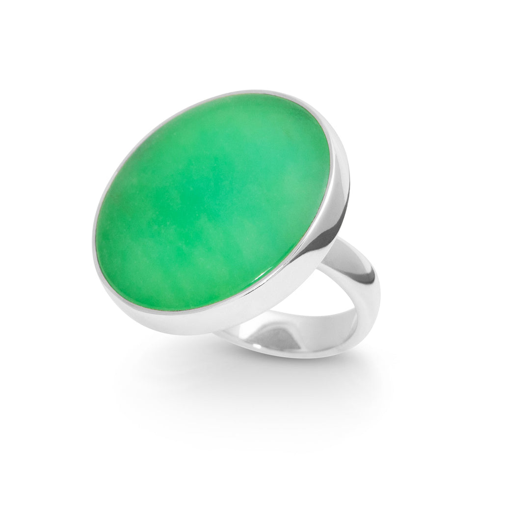 Green Jade Circular Ring (B708R02)