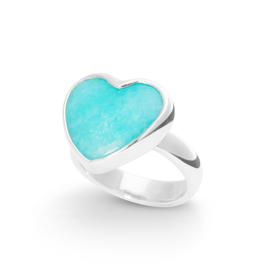 Amazonite Heart Ring (B709R01)