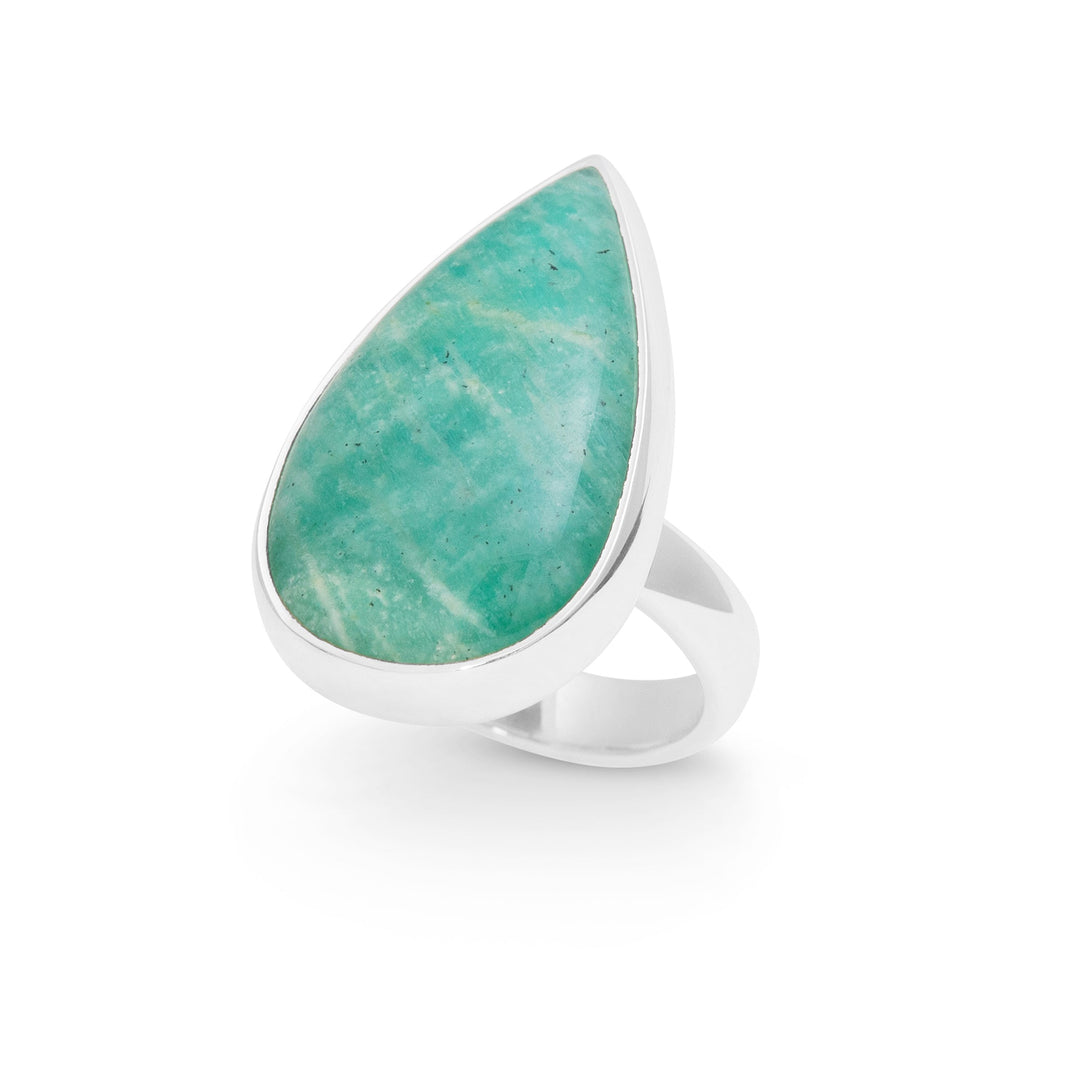Amazonite Teardrop Ring (B711R01)