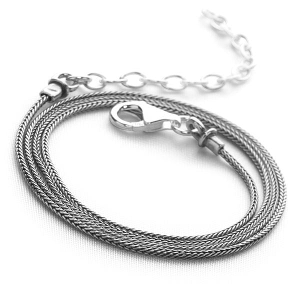 Antique oxidised silver chain necklace with a secure lobster claw clasp
