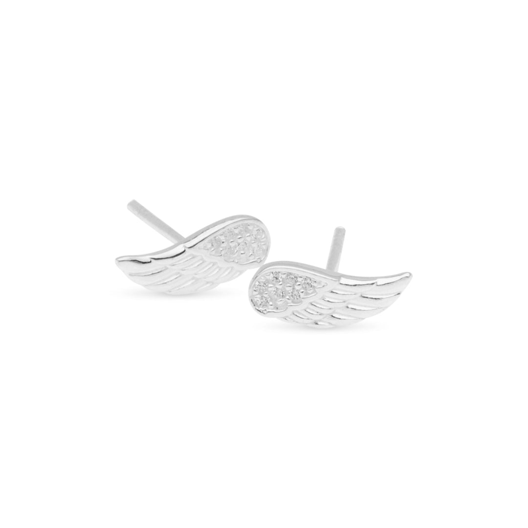 Angel Wings Silver Studs