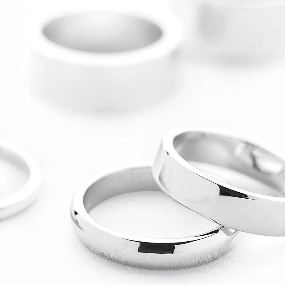 D-Shaped Silver Band Ring 2mm