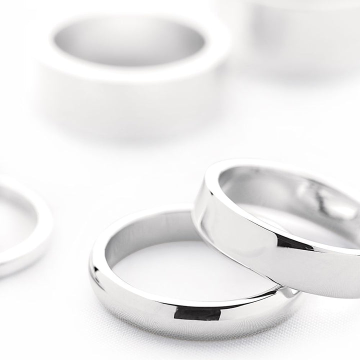 D-Shaped Silver Band Ring 4mm