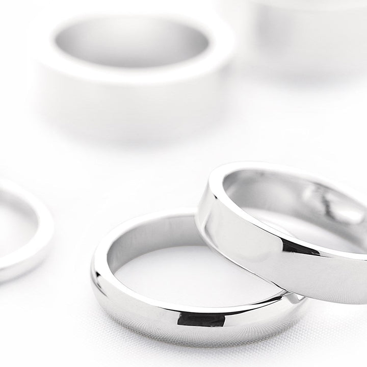 D-Shaped Silver Band Ring 8mm