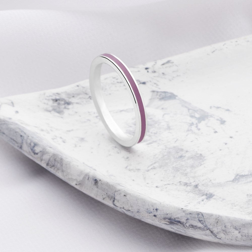 Enamel Stack Ring - Lilac