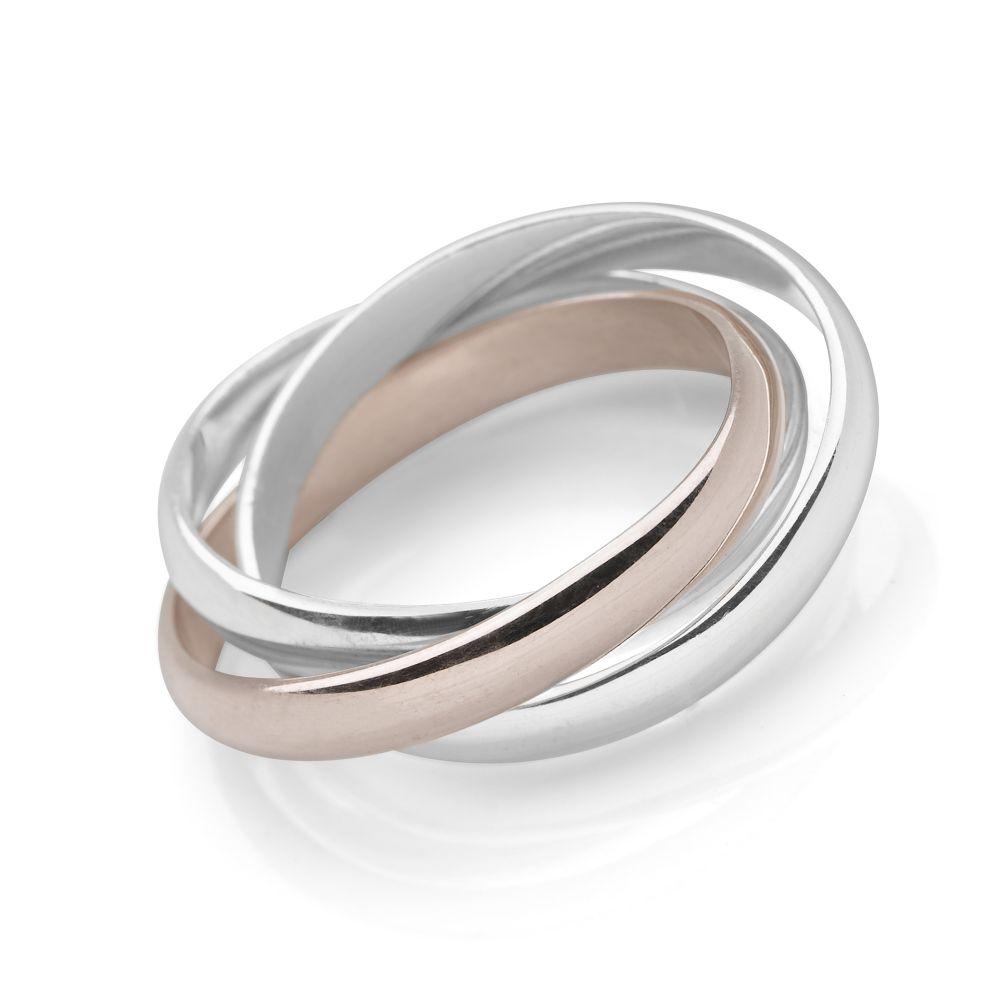 Rose Gold Triple Band Ring Rose Russian Wedding Ring (R18391