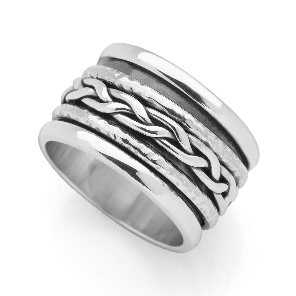 Kalyan Woven Spin Ring - Silver