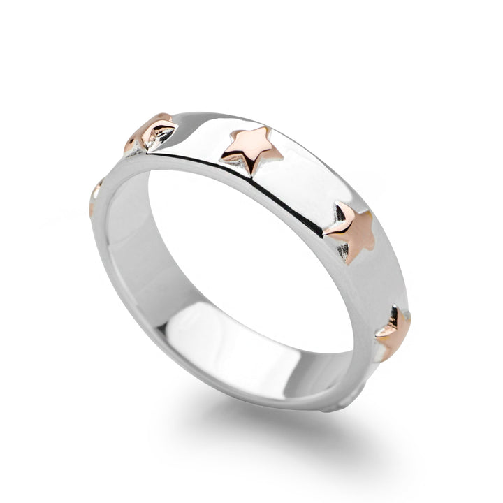 Rose Gold Silver Star Ring