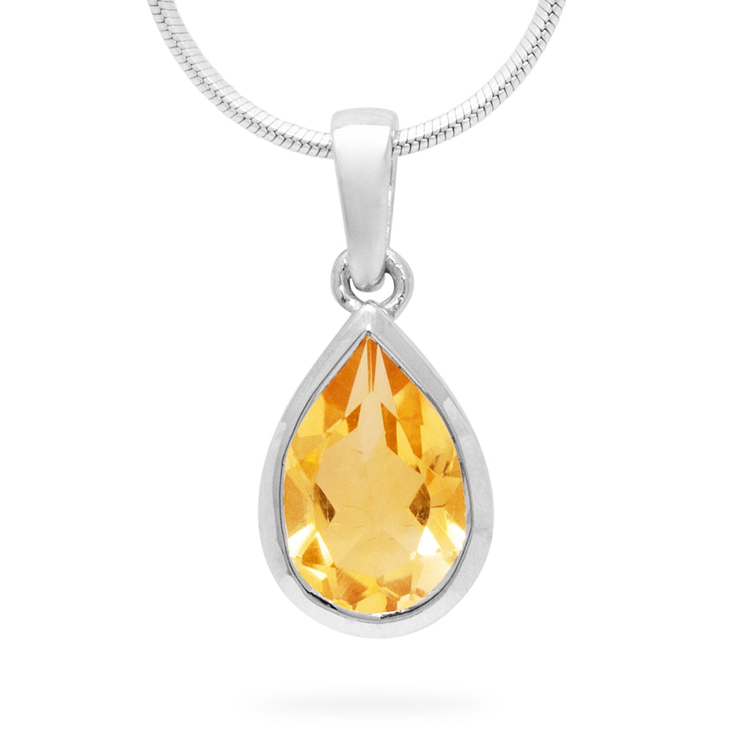Citrine Teardrop Pendant (B272P04)