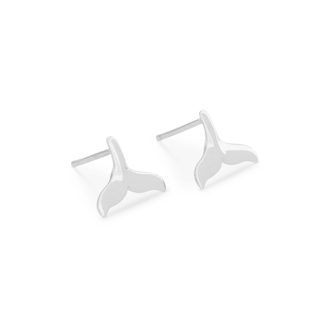 Whale Tail Silver Studs (E38591)