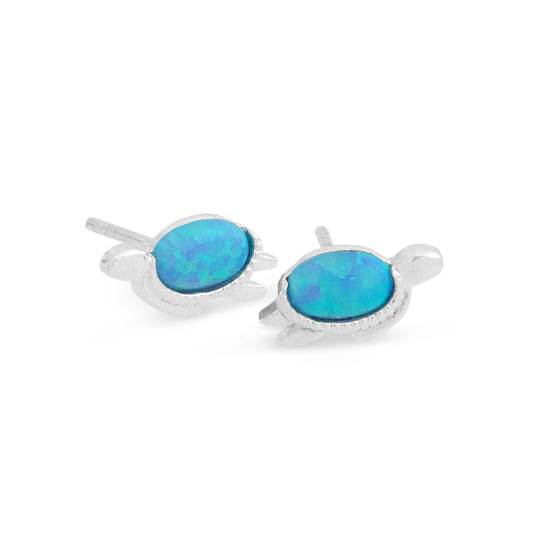 Opal Turtle Silver Earrings (E7031)