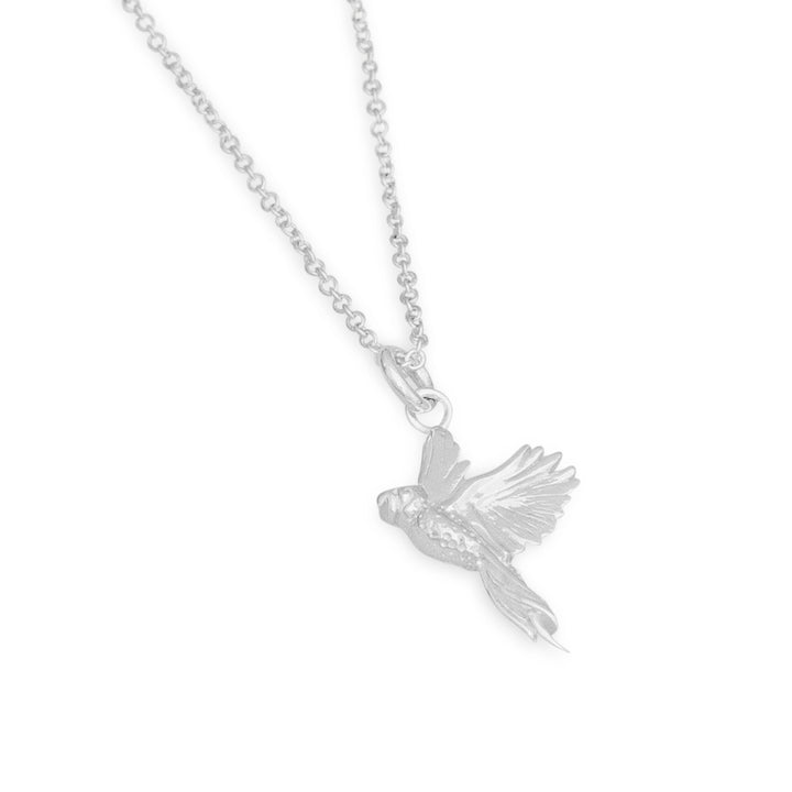 Tropical Parrot Silver Necklace (CHN3921)