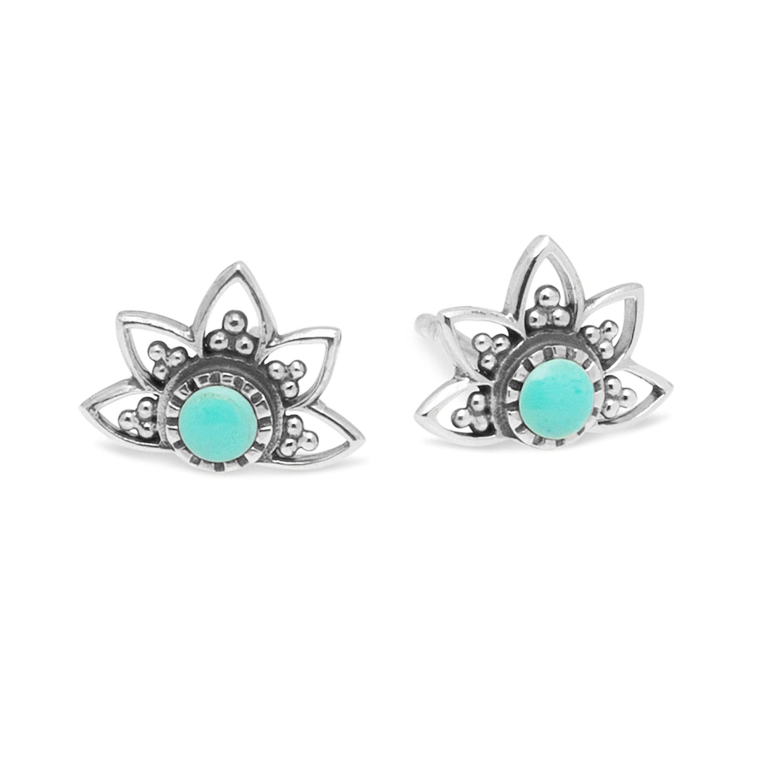 Fan Flower Stud Earrings (E18721)