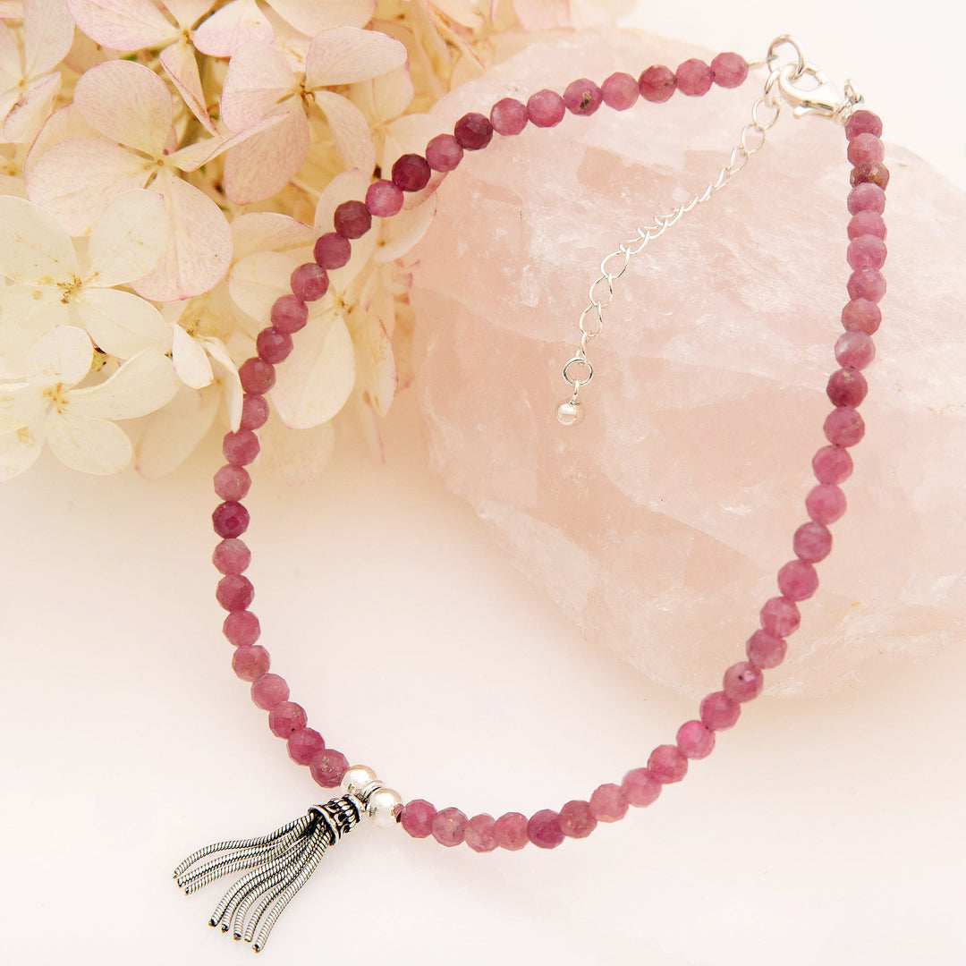 Rich Pink Tourmaline Anklet (ANK1471)