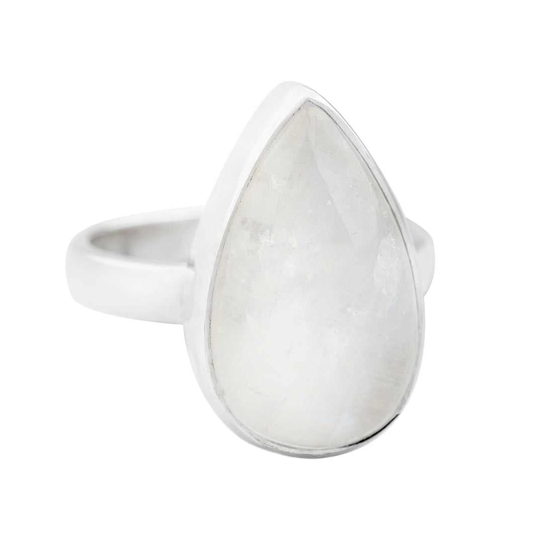 Rainbow Moonstone Teardrop Ring (B1068R06)