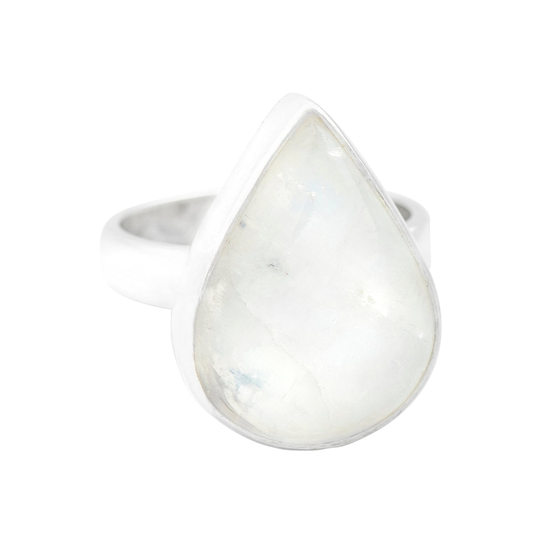 Rainbow Moonstone Teardrop Ring (B1068R08)