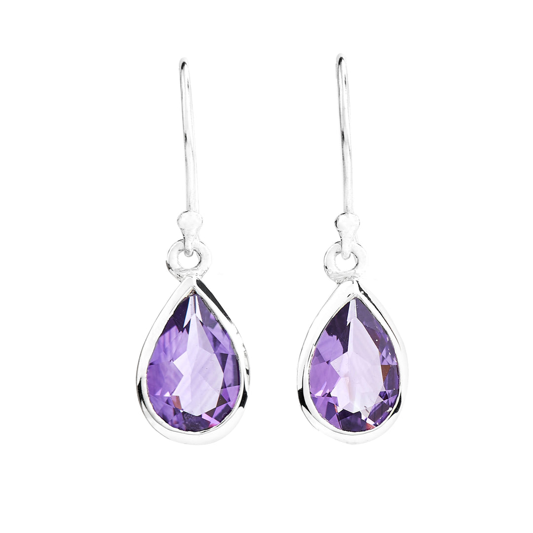 Amethyst Teardrop Earrings (B110E01)