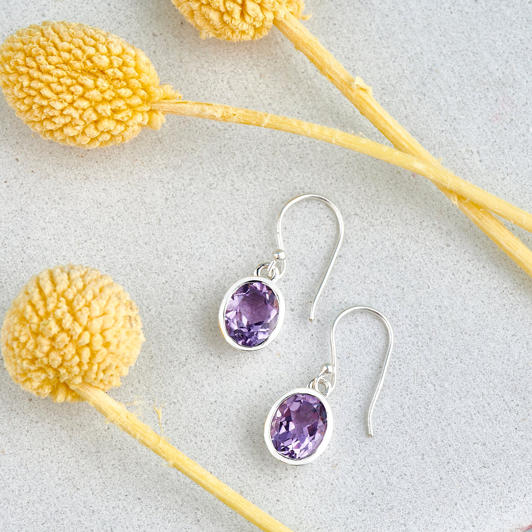 Amethyst Drop Earrings (B112E01)