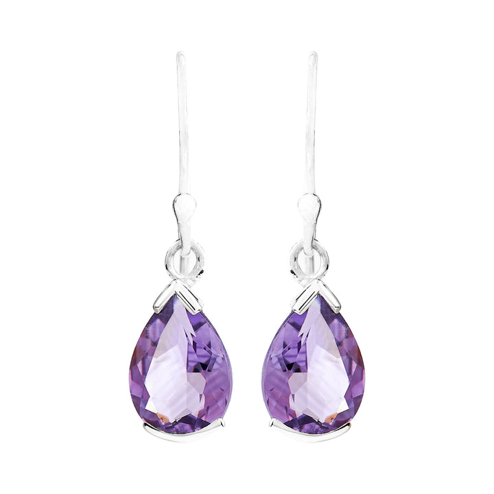 Amethyst Tear Drop Earrings (B115E01)