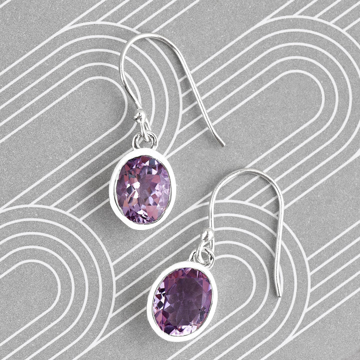 Amethyst Drop Earrings (B118E01)