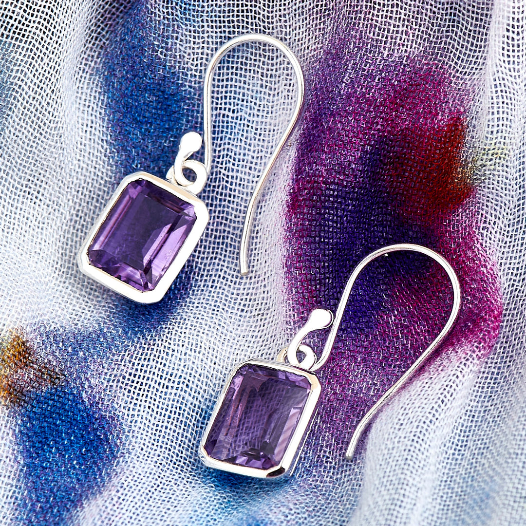 Amethyst Drop Earrings (B120E01)