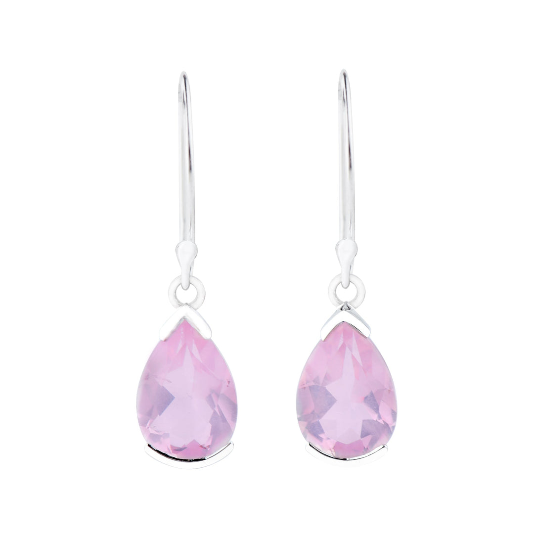 Rose Quartz Teardrop Earrings (B200E02)