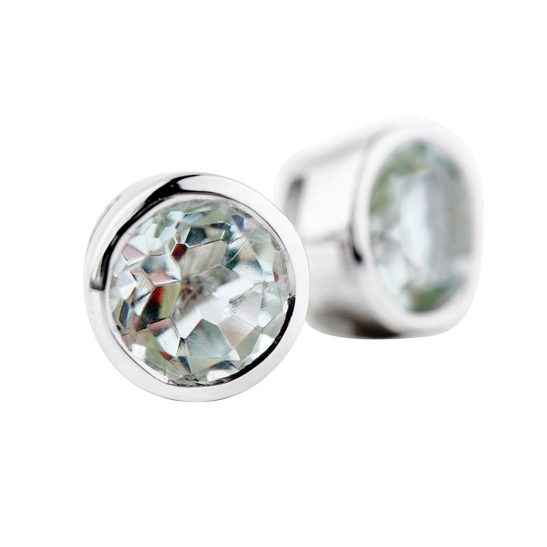 Midi Green Amethyst Studs - 8mm (B273E01)