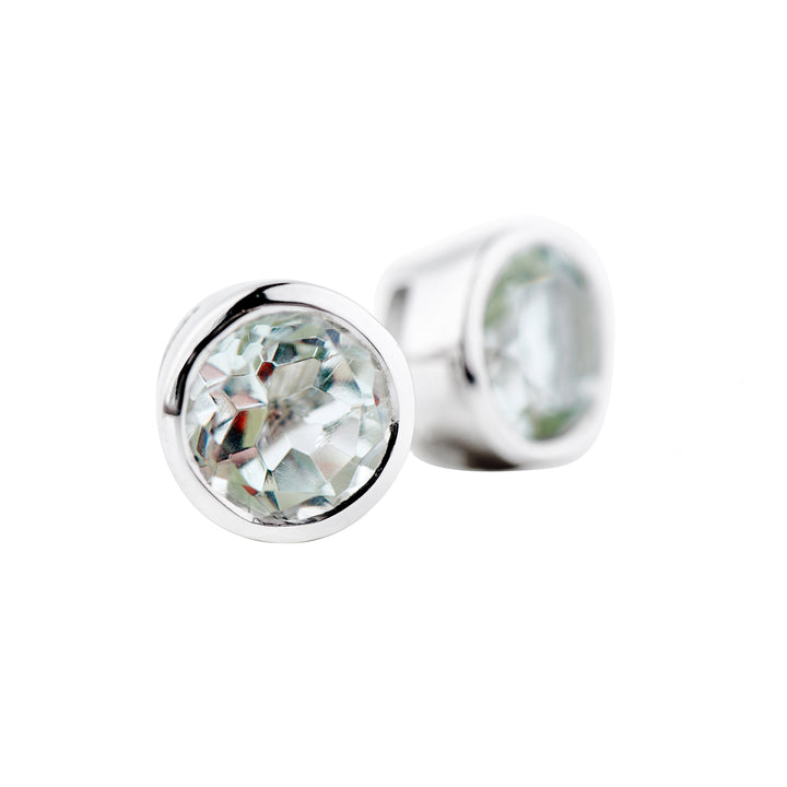 Mini Green Amethyst Stud Earrings (B307E01)