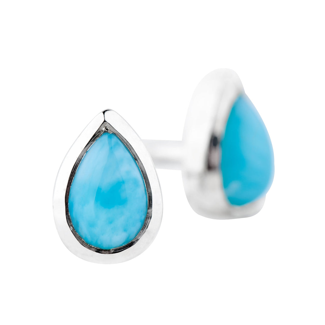 Larimar Teardrop Stud Earrings (B209E04)