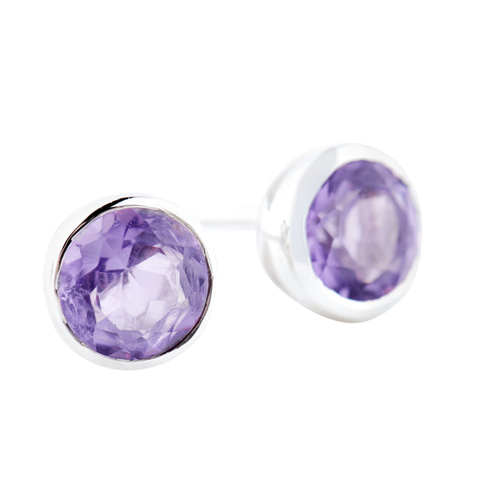 Mini Amethyst Studs - 6mm (B210E09)