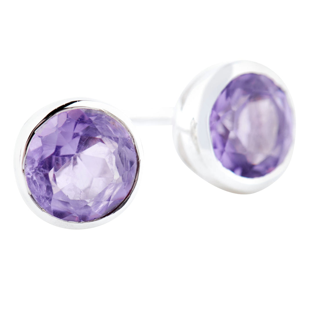 Midi Amethyst Studs - 8mm (B271E01)