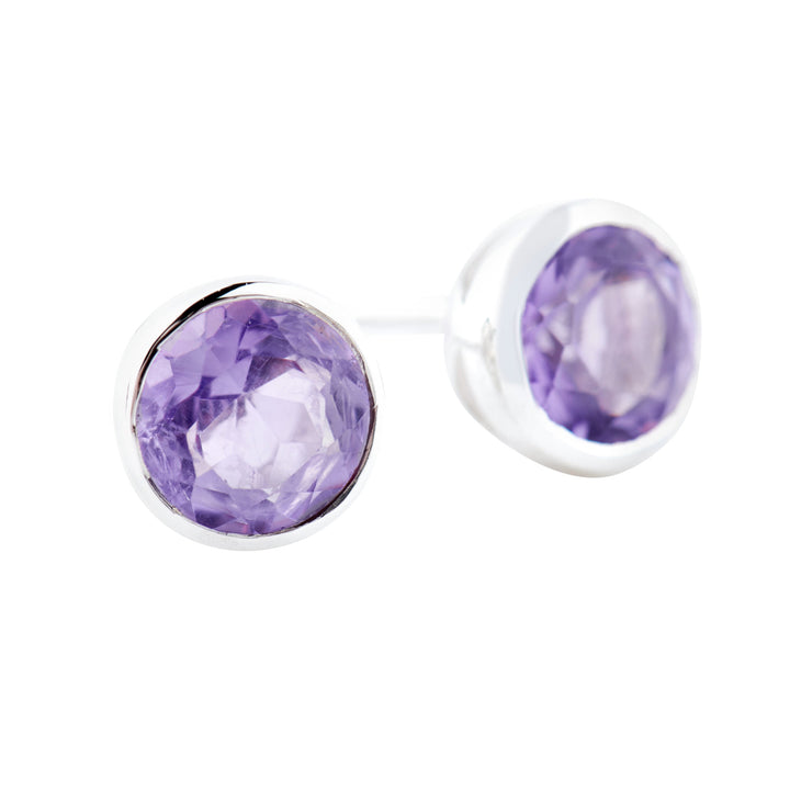 Mini Amethyst Studs - 6mm (B210E09)