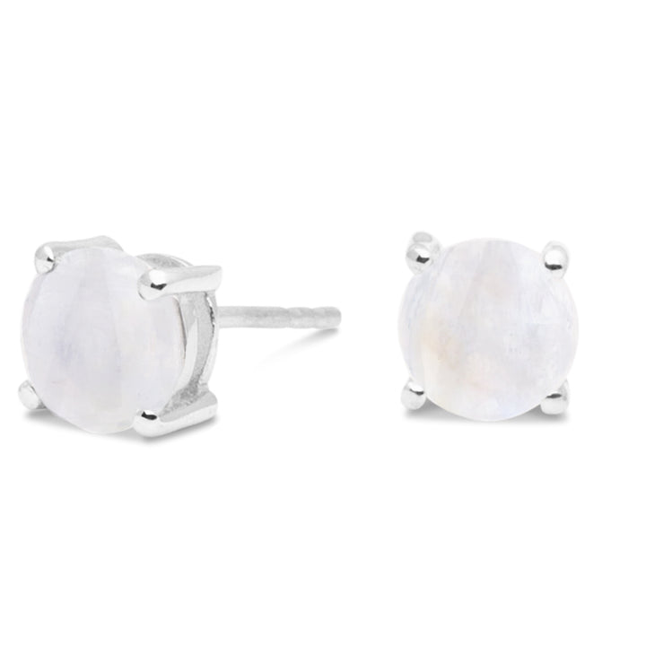 Rainbow Moonstone Stud Earrings (B215E03)