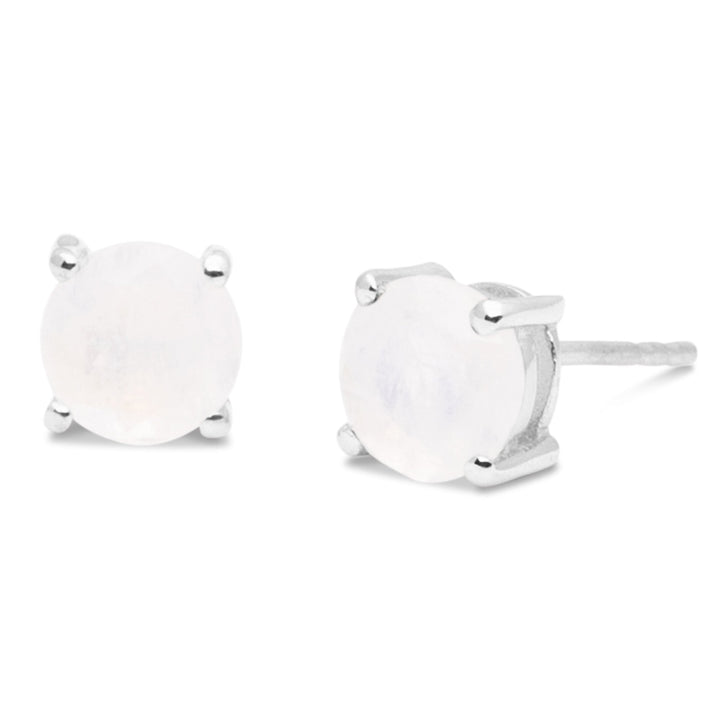 Rainbow Moonstone Studs (B215E09)