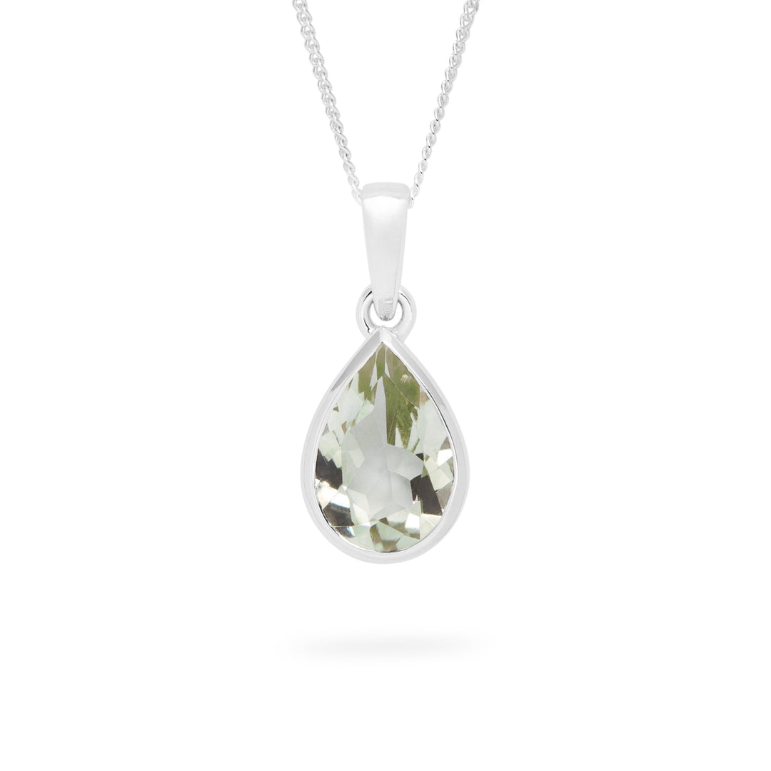 Green Amethyst Teardrop Pendant (B281P01)