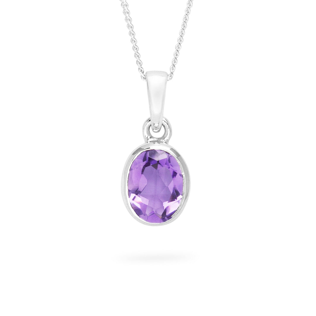 Amethyst Oval Pendant (B291P01)