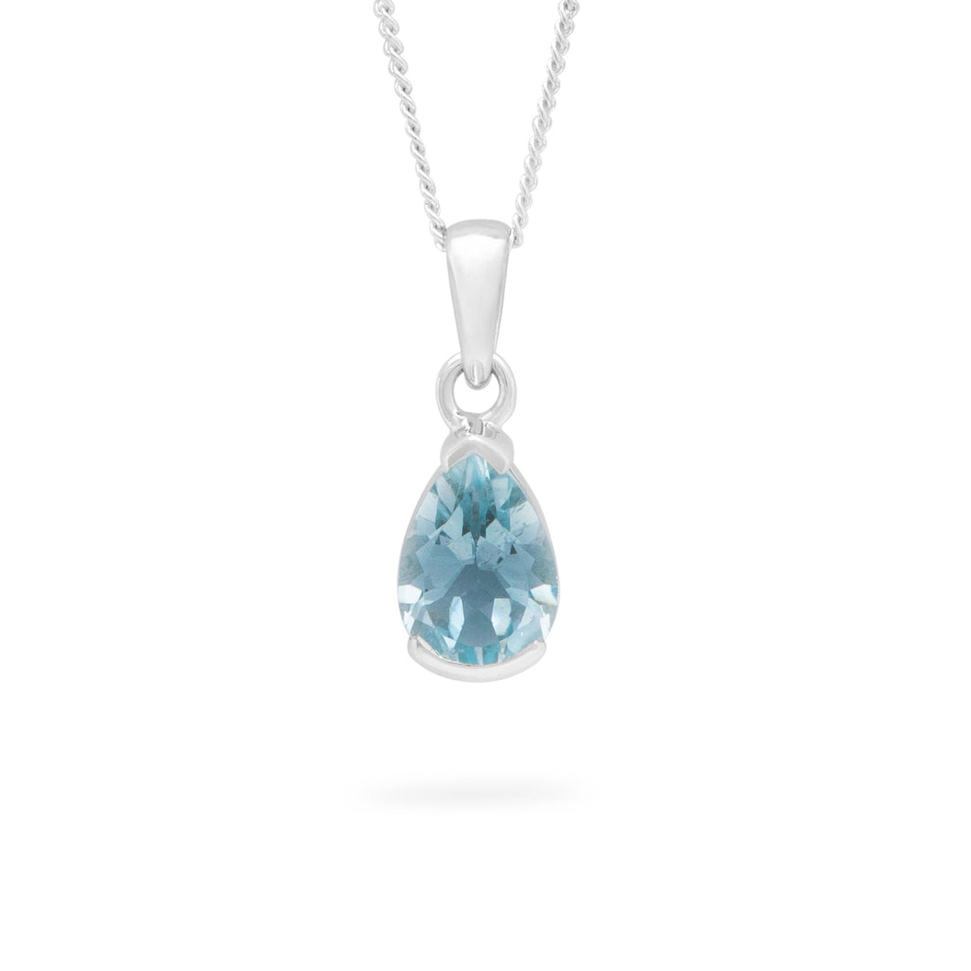 Blue Topaz Teardrop Pendant (B299P01)