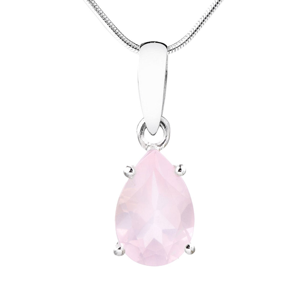 Midi Rose Quartz Teardrop Pendant (B308P01)