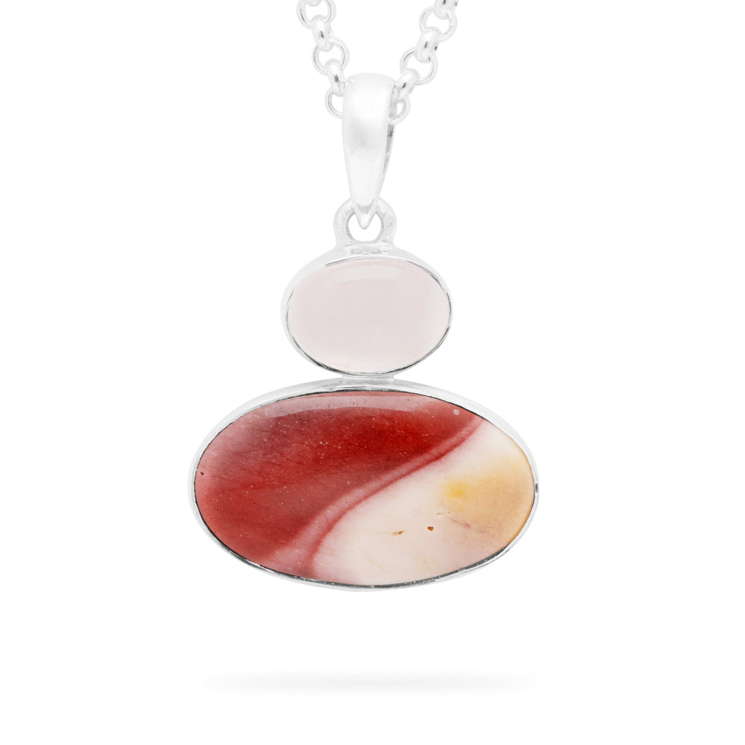 Mookaite & Rainbow Moonstone Pendant (B337P07)