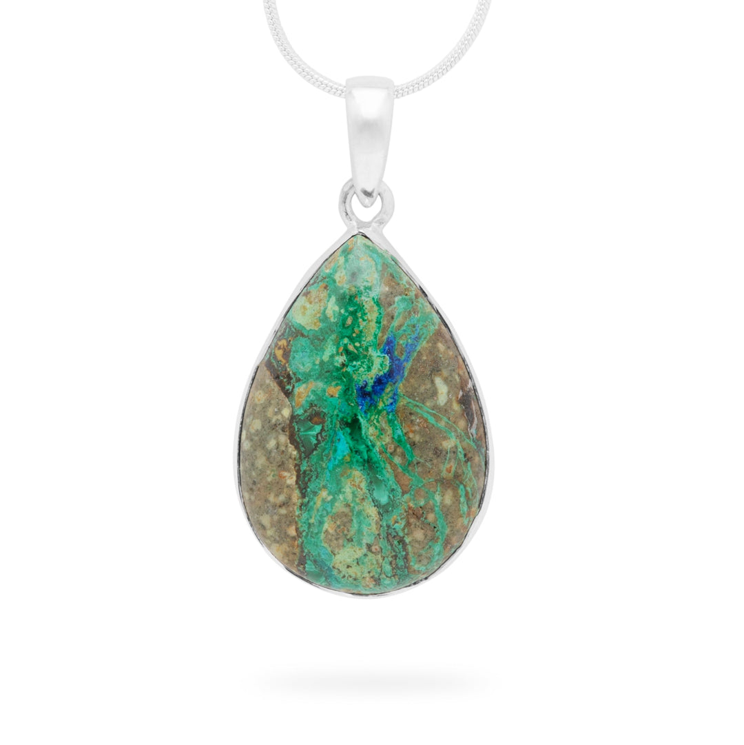 Azurite Malachite Teardrop Pendant (B339P02)